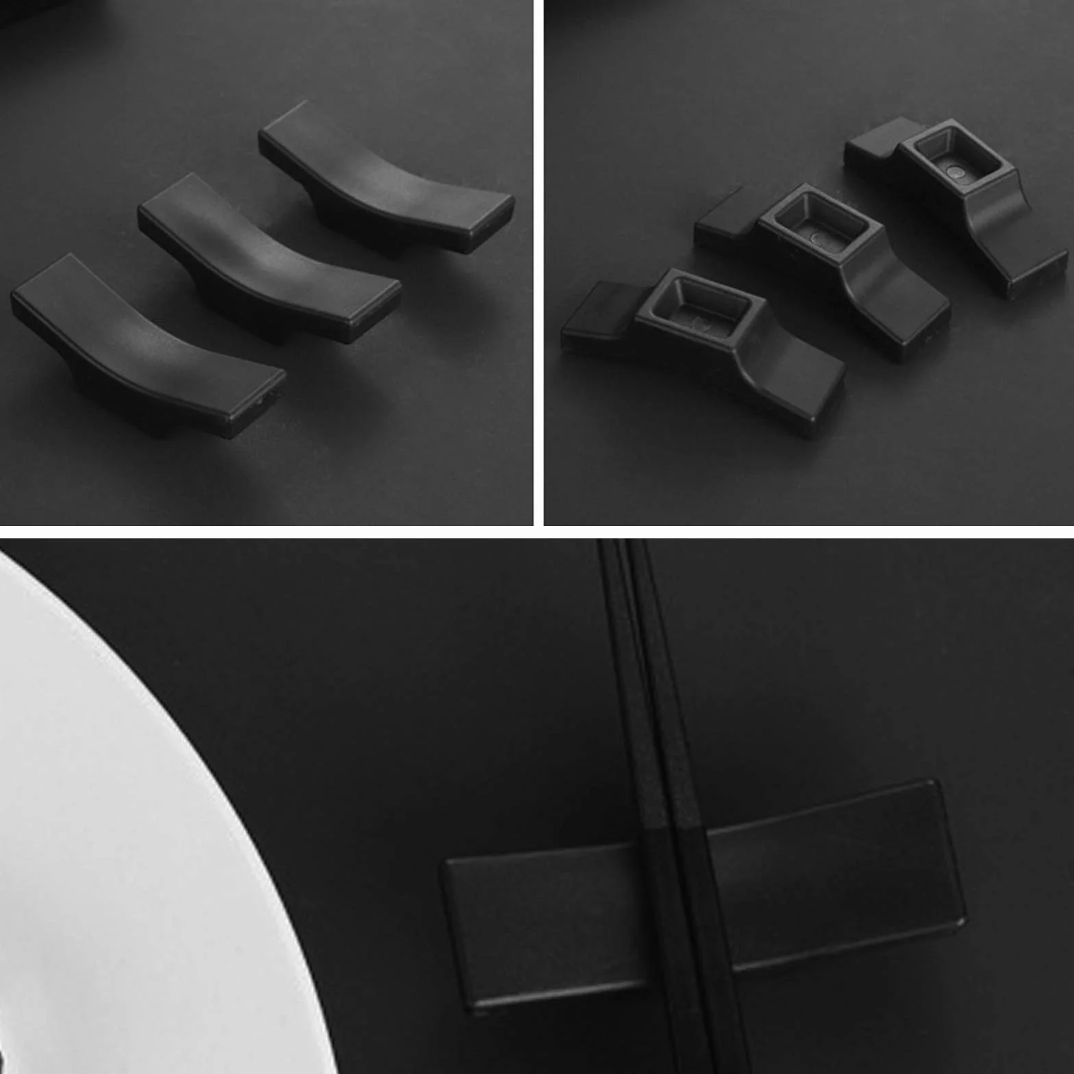 Vast 10 Pezzi Porta Bacchette, Porta Bacchette in Lega, Porta Bacchette a Prova di Caduta, per Tavolo Set di Posate, Accessori da Pranzo (Nero)