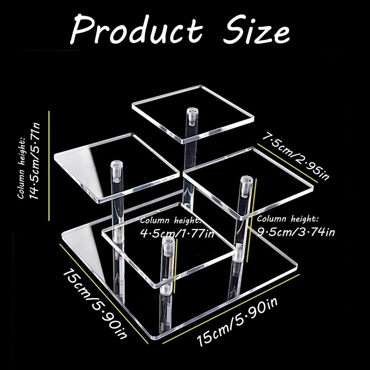 2 Pezzi Espositore Trasparente Alzate di Display Riser Rack per Esposizione O Collezione Organizer Supporto per Cupcake, Profumi,Cosmetici e Artigianato,Scaletta Espositiva per Collezioni