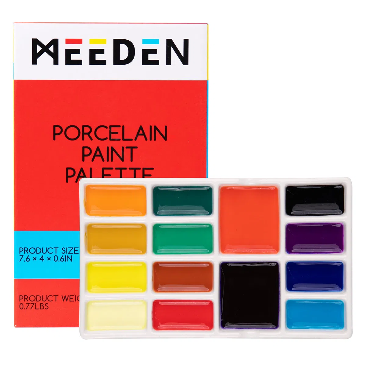 MEEDEN Tavolozza di pittura in ceramica a 14 pozzi, pittura ad acquerello in porcellana vassoio di miscelazione in ceramica per pittori e artisti, ideale per acquerello, acrilico e pittura a olio