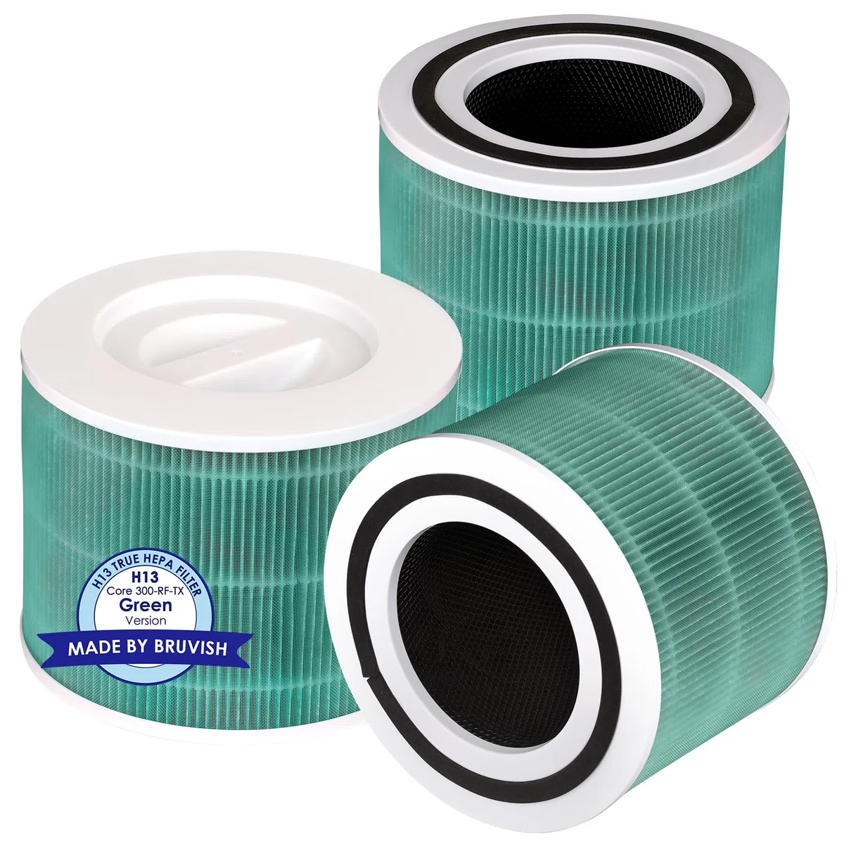 (3 pezzi) Core300S Filtro di ricambio per purificatore d'aria LEVOIT Core 300 e Core 300S, H13 True HEPA filtri, 3 in 1 filtri, verde Core300/300S