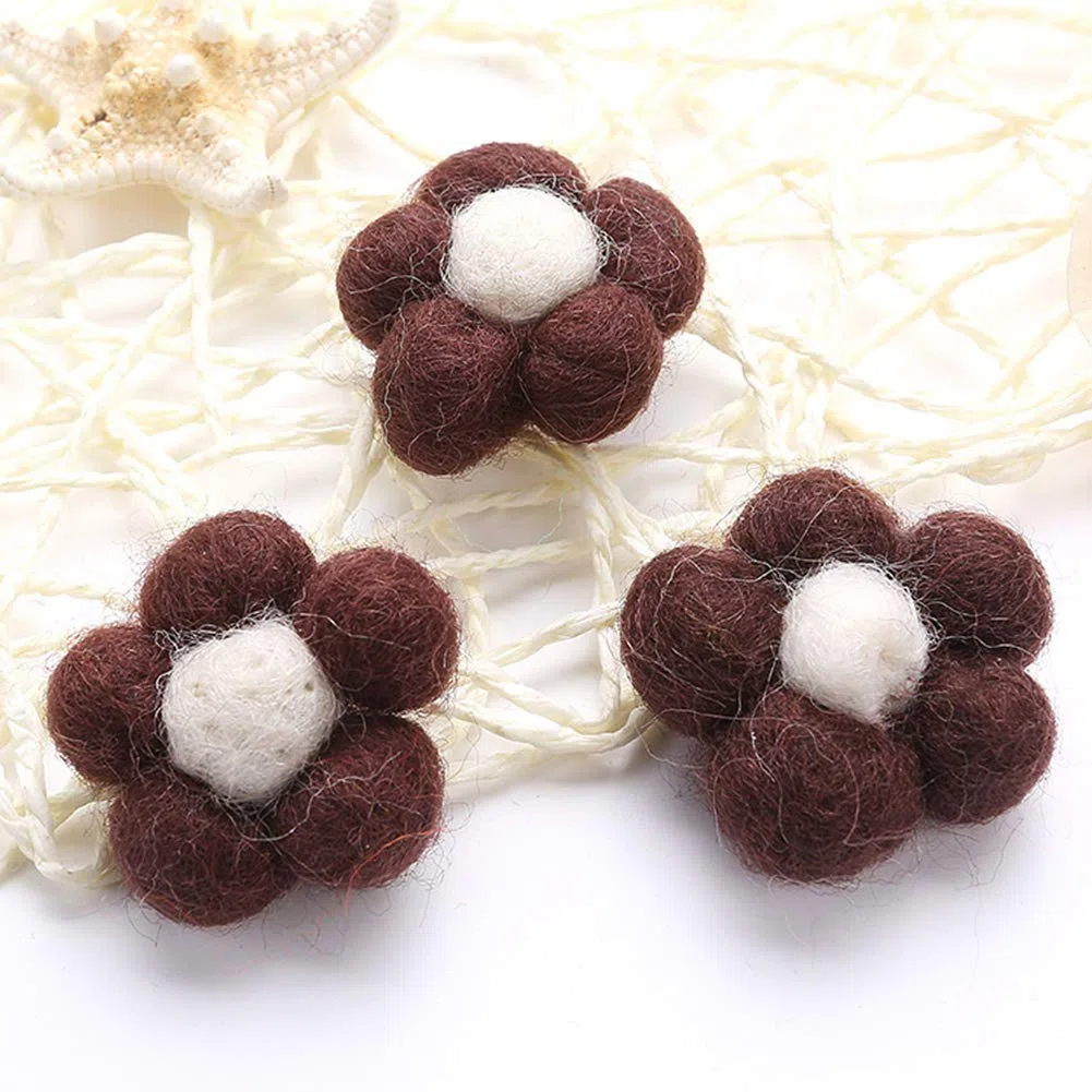 Fiore in Feltro, 10 Pezzi Feltro Fiori per Ornamenti, lavori a Mano, Fascia per Capelli, Vestiti, Accessori per Capelli, 3,5 x 3,5 cm
