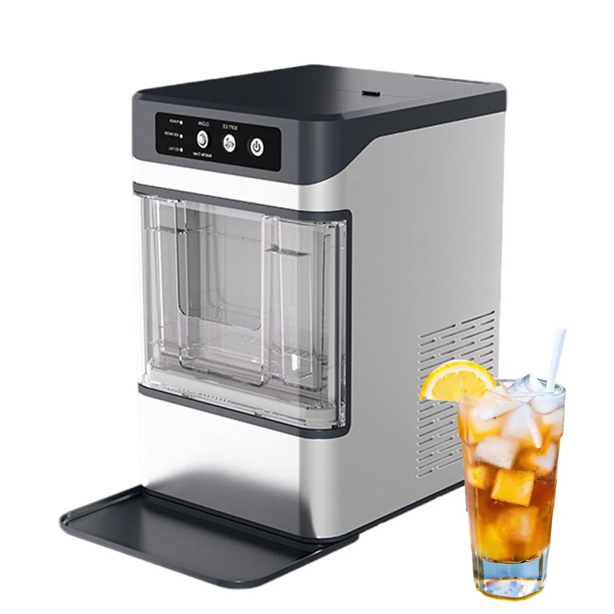 Ice Maker - Serbatoio rimovibile, serbatoio dell'acqua integrato, autopulente, ultra silenzioso per cucine, uffici, bar, piccoli caffè