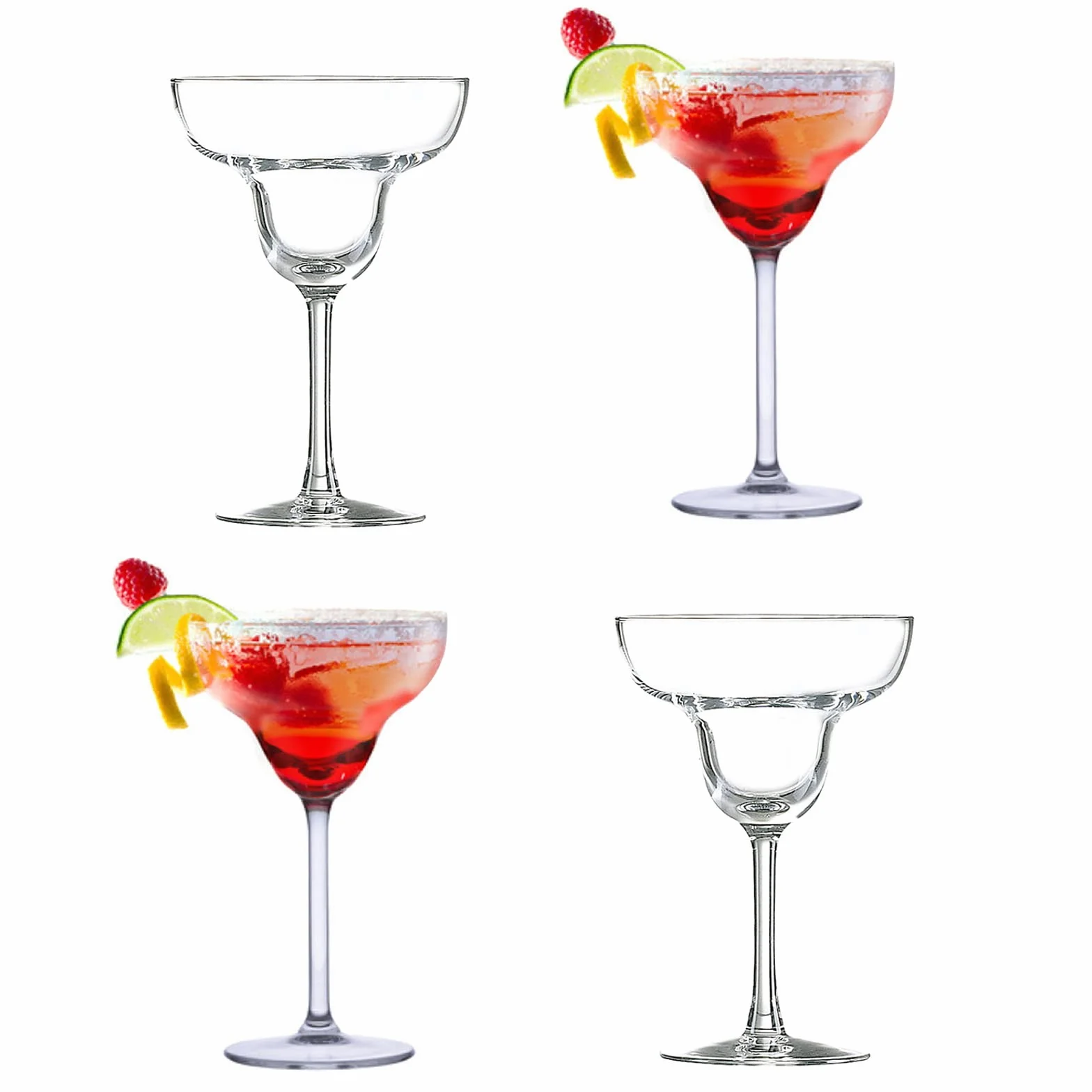 alpina Set di 4 bicchieri da cocktail in vetro a margarita da 250 ml