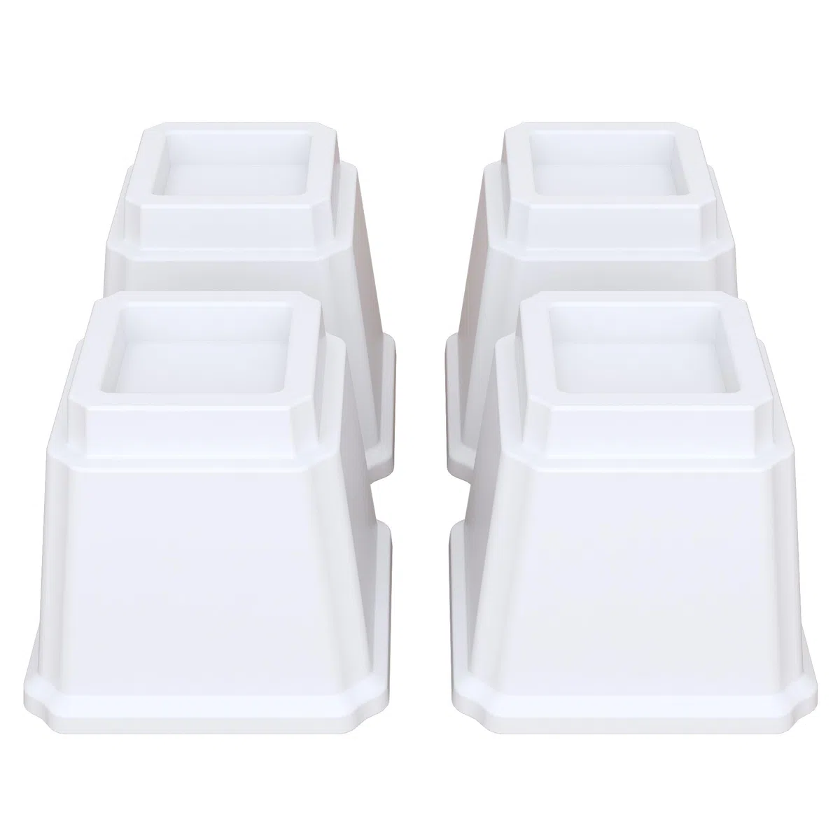 Lutown-Teen, rialzi per letto da 10 cm, resistenti, rialzi per mobili per divani, alzate per sedie, rialzi per tavoli, set da 4 pezzi, colore bianco
