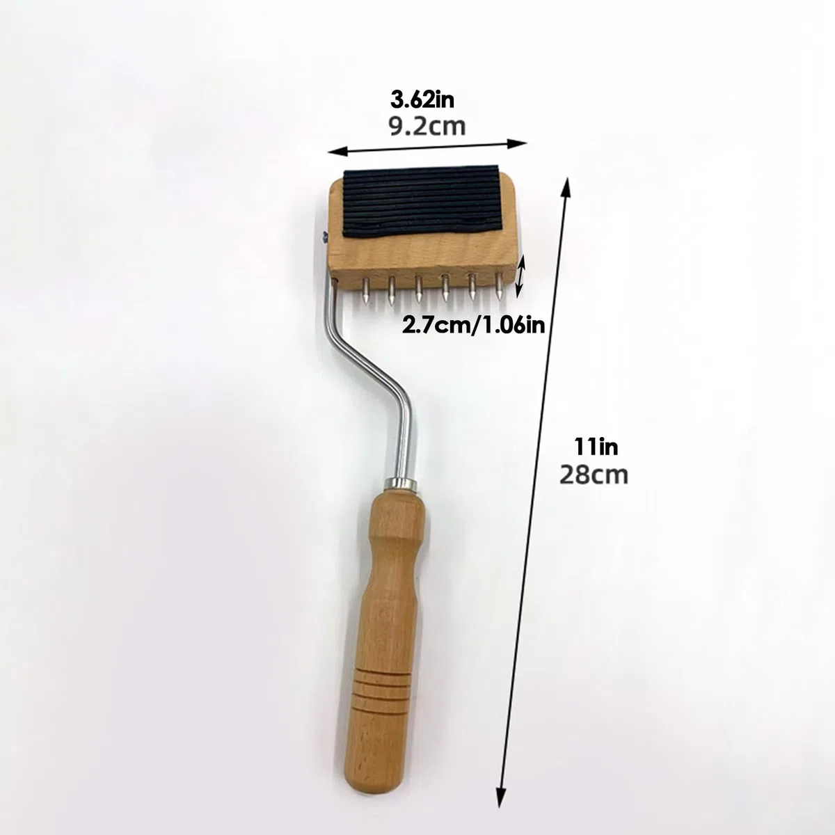 Tendicinghia per cinghie, tenditore in tela con manico in legno, strumento per tappezzeria per tappeti, nastri, tessuti, con leva a collo di cigno per riparazione di mobili e progetti fai da