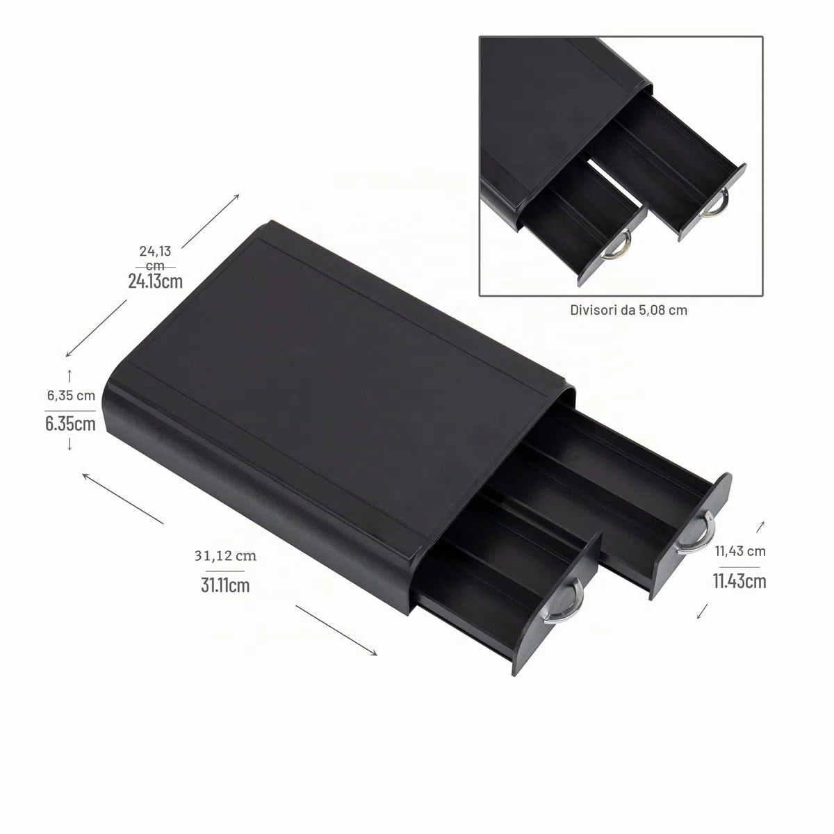 Mind Reader Anchor Collection, cassetto per cialde da caffè a 2 cassetti, capacità di 24 cialde di caffè, compatibile con Keurig Mini Series, organizer da bancone, base per macchina da caffè, nero