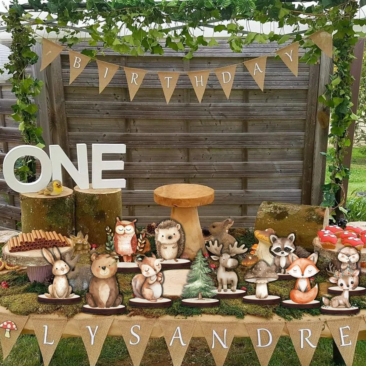 Wald Babyparty Addobbo 12 Pezzi Foresta Ornamenti Centro Tavola