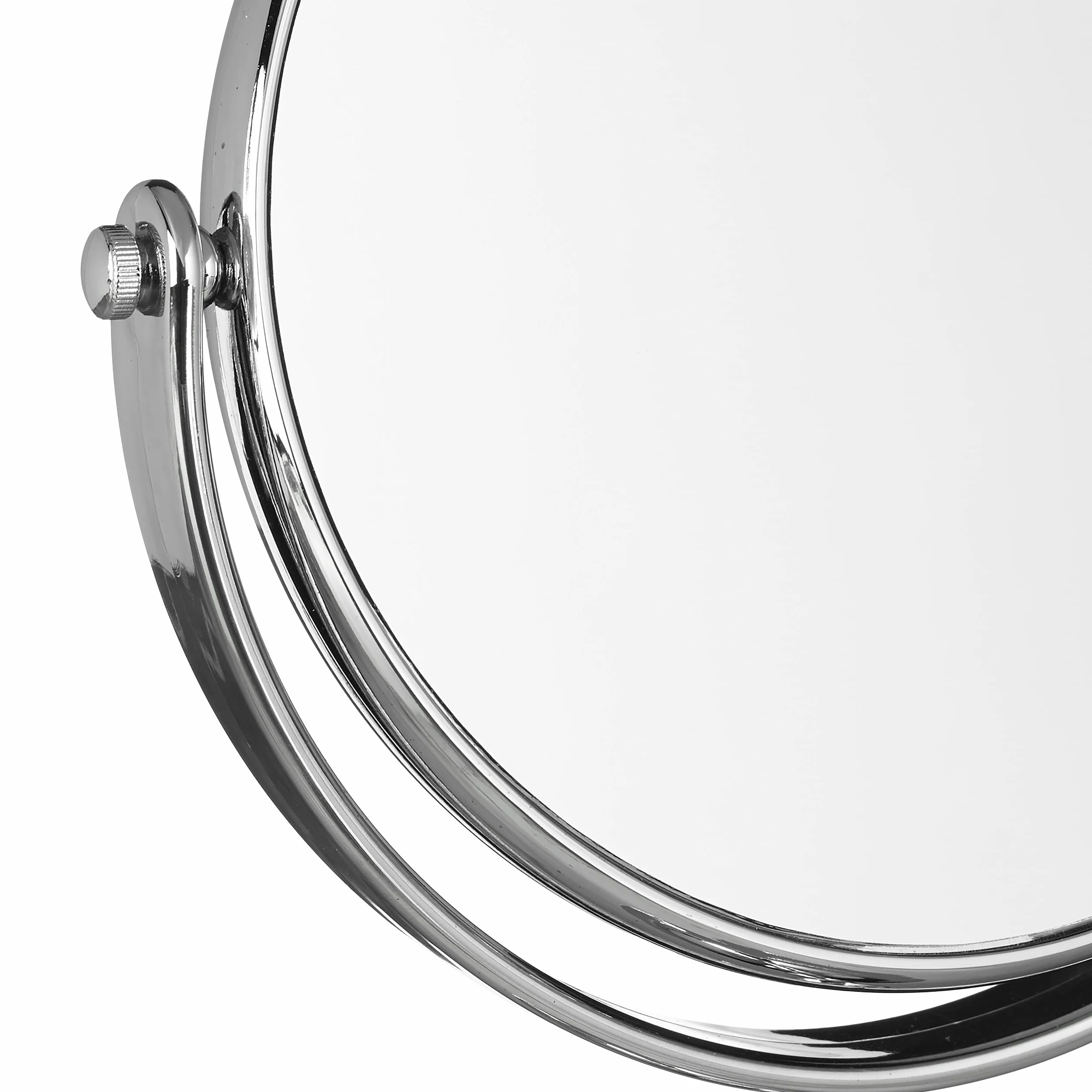 Relaxdays Specchio da Trucco Ingranditore, Make Up Mirror, Specchiera da Tavolo, Tondo, Doppio HLP: 28x18x10 cm, Argento